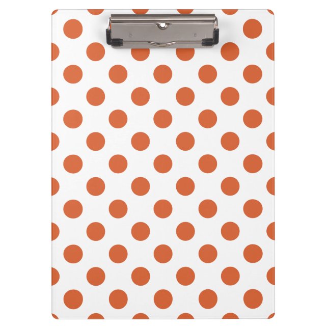 Burnt orange polka dots clipboard (Front)