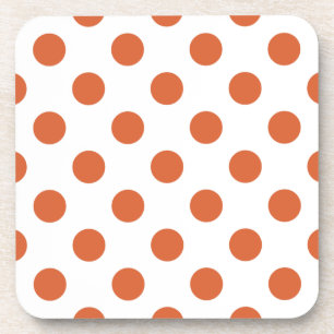 Burnt orange polka dots coaster