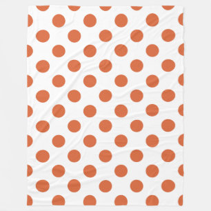 Burnt orange polka dots fleece blanket