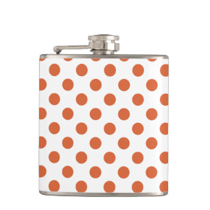 Burnt orange polka dots hip flask