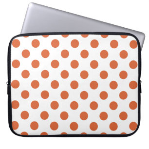 Burnt orange polka dots laptop sleeve