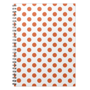 Burnt orange polka dots notebook
