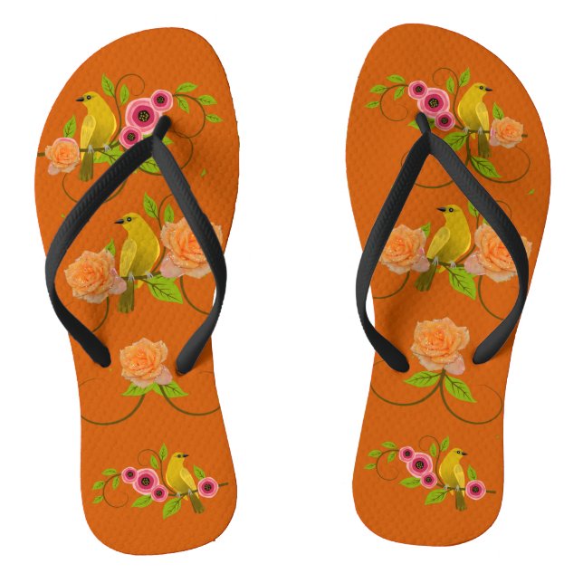 Burnt Orange Pool Beach Thongs (Footbed)