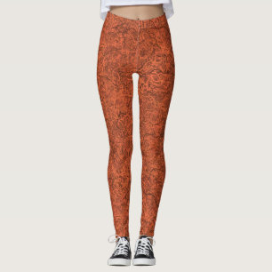 Burnt orange popular pattern leggings