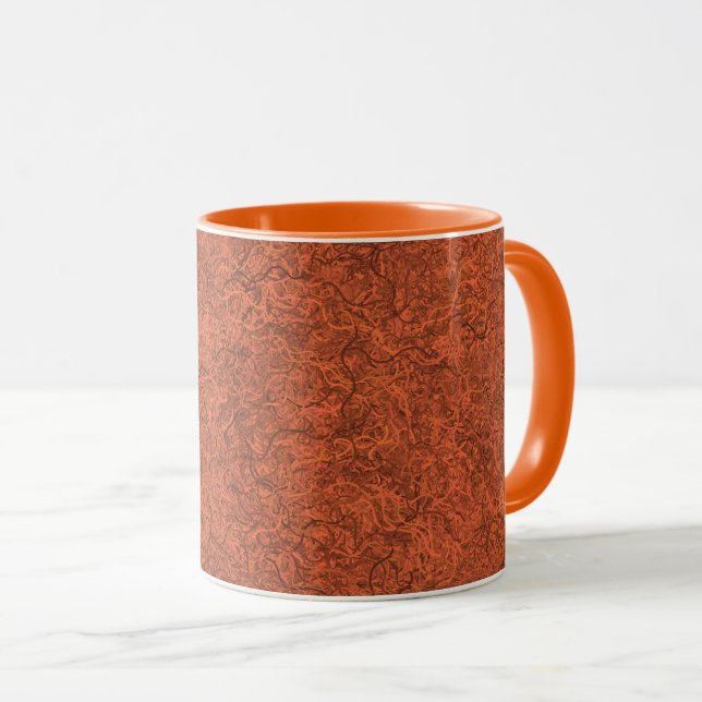 Burnt orange popular pattern mug (Front Right)