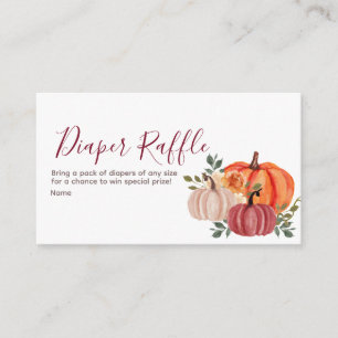 Burnt orange pumpkin Baby Shower - Diaper Raffle  Enclosure Card