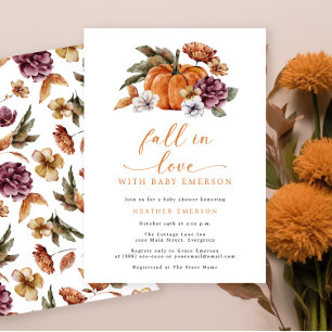 Burnt Orange Pumpkin Baby Shower Invitations