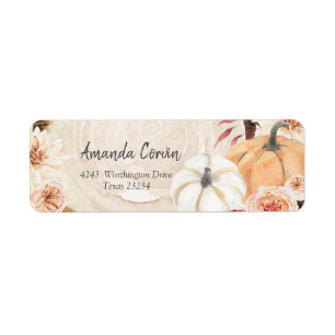 Burnt Orange Pumpkin Return Address Label