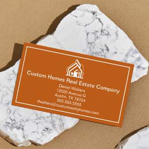 Burnt Orange Real Estate Company House Business Card