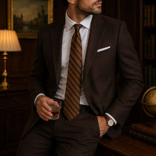 Burnt Orange Regimental Stripe Tie
