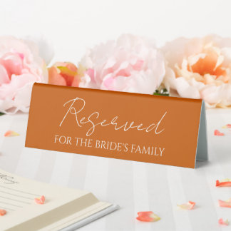 Burnt Orange Reserved for Bride's Family Wedding