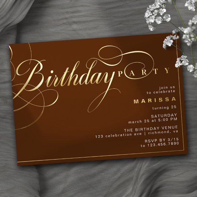 Burnt Orange Rust & Gold | Elegant Formal Birthday (Creator Uploaded)