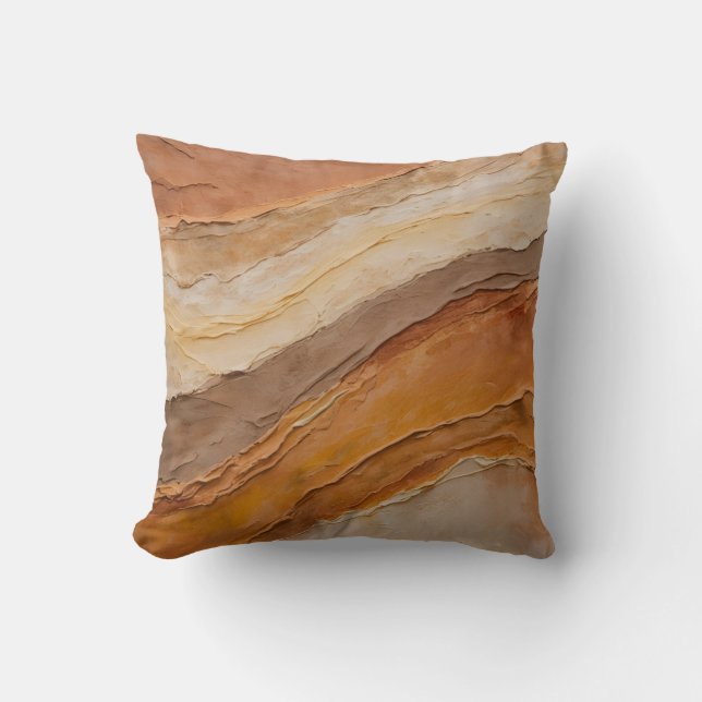 Burnt Orange Rust Terracotta Brown Abstract Cushion (Front)