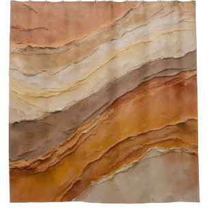 Burnt Orange Rust Terracotta Brown Abstract Shower Curtain