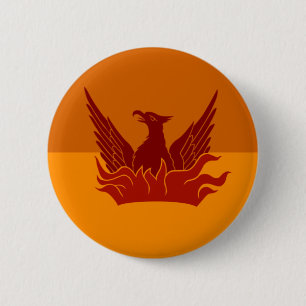 Burnt Orange San Francisco Fog & Gold Flag Button