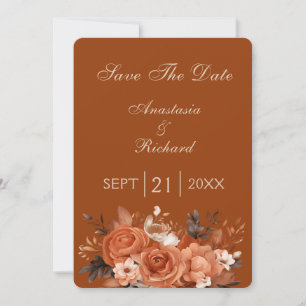 Burnt Orange Save the Date Wedding