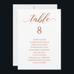 Burnt Orange Script Table Number Seating Chart<br><div class="desc">Modern and elegant design printed Burnt Orange Calligraphy Script Table Number Seating Chart Cards that can be customised with your text and add each table number card to your cart, one by one. Please click the "Customise it" button and use our design tool to modify this template. Check out the...</div>