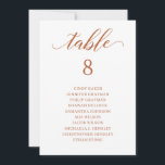 Burnt Orange Script Table Number Seating Chart<br><div class="desc">Modern and elegant design printed Burnt Orange Calligraphy Script Table Number Seating Chart Cards that can be customised with your text and add each table number card to your cart, one by one. Please click the "Customise it" button and use our design tool to modify this template. Check out the...</div>