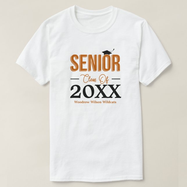 Burnt Orange Senior Class of T-Shirt (Design Front)