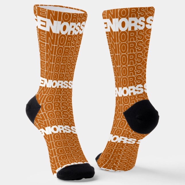 Burnt Orange Seniors Seniors Seniors Socks (Angled)