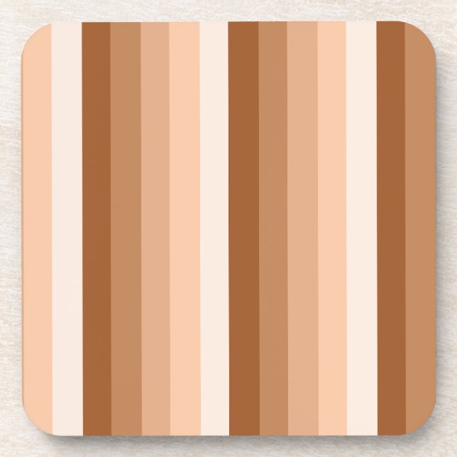 Burnt orange shadow stripes coaster (Front)