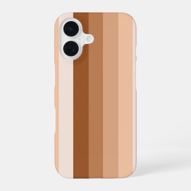Burnt orange shadow stripes iPhone 16 case (Back)