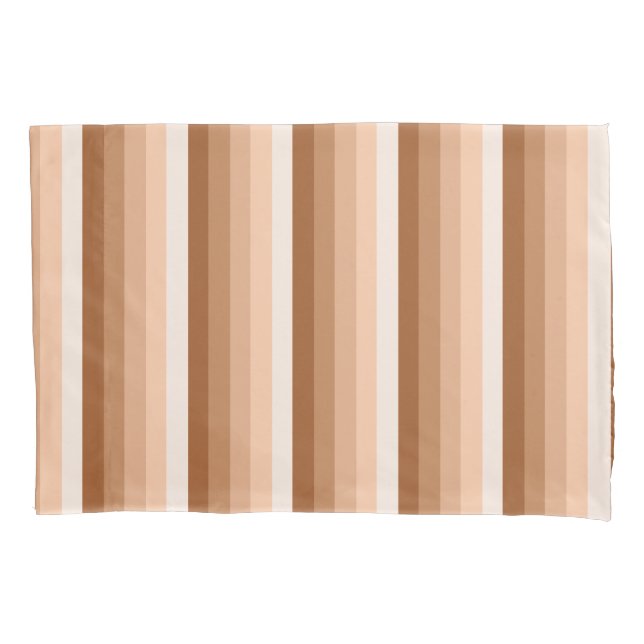 Burnt orange shadow stripes pillowcase (Front)