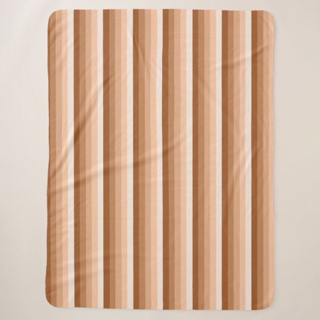 Burnt orange shadow stripes sherpa blanket (Front)