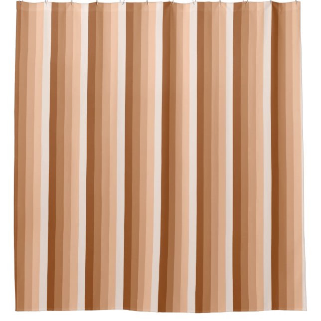 Burnt orange shadow stripes shower curtain (Front)