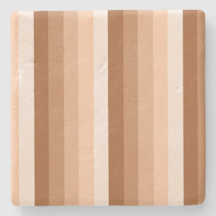 Burnt orange shadow stripes stone coaster