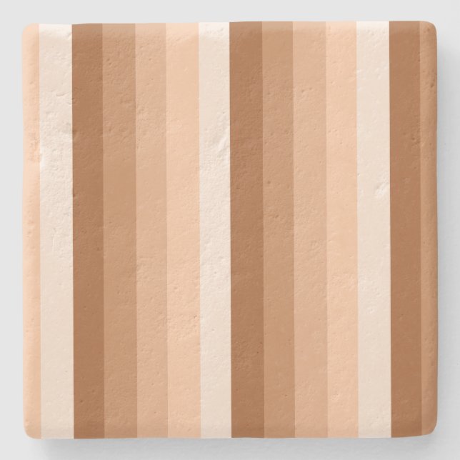 Burnt orange shadow stripes stone coaster (Front)
