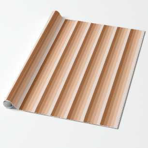 Burnt orange shadow stripes wrapping paper
