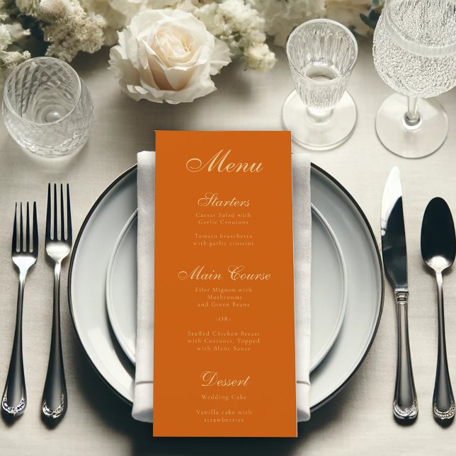 Burnt Orange Simple Script  Elegant Calligraphy  Menu (Creator Uploaded)