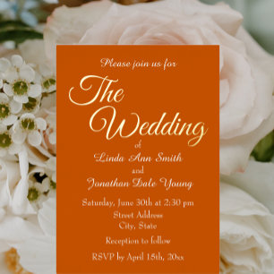 Burnt Orange Simple Style Wedding