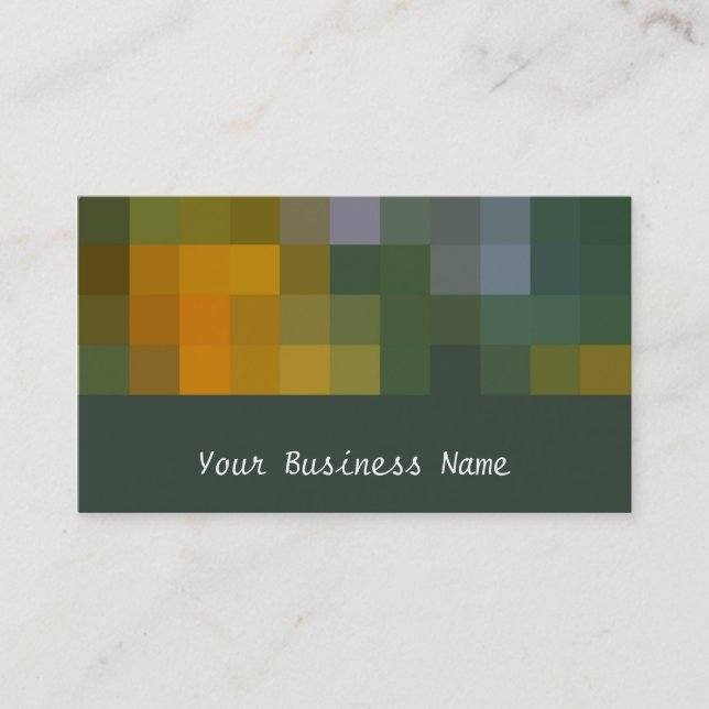 Burnt Orange, Slate, Black Abstract Business Card (Front)