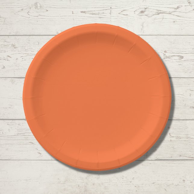 Burnt Orange Solid Color Paper Plate (Creator Uploaded)