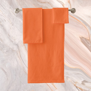 Burnt Orange Solid Colour Bath Towel Set