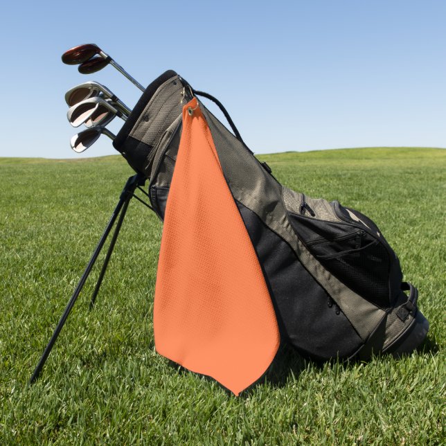 Burnt Orange Solid Colour Golf Towel (Green)