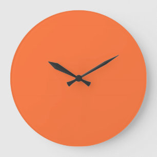 Burnt Orange Solid Colour Large Clock