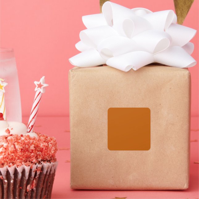 Burnt Orange Square Sticker (Party)
