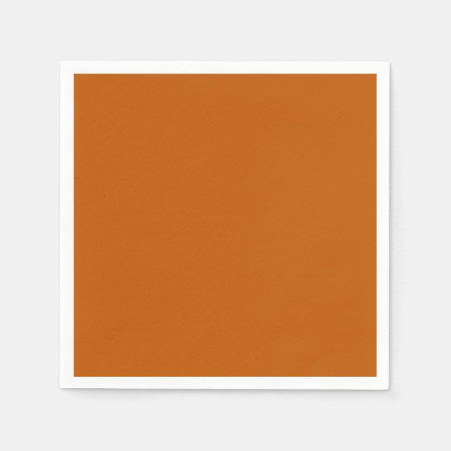 Burnt Orange Standard Cocktail Paper Napkin (Front)