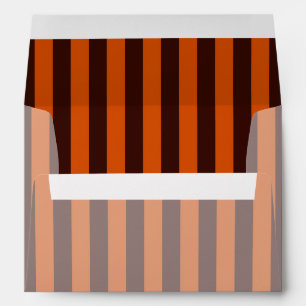 Burnt Orange Striped Custom Envelope