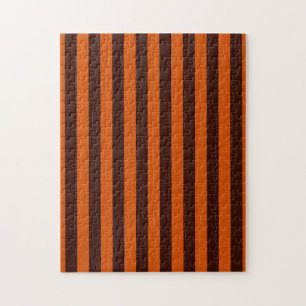 Burnt Orange Stripes Retro Style Customise This! Jigsaw Puzzle