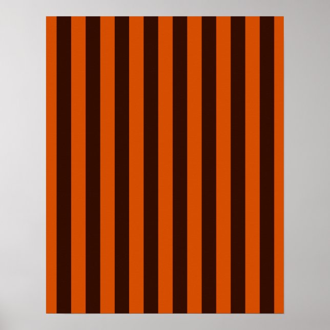 Burnt Orange Stripes Retro Style Customise This! Poster (Front)