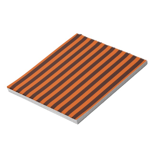Burnt Orange Stripes Retro Style Decor Notepad (Rotated)