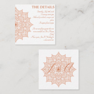 Burnt Orange Sunrise Mandala Summer Fall Enclosure Card