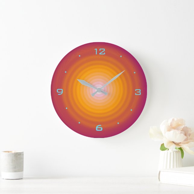 Burnt Orange Swirl Design> Kitchen Wall Clocks (Home)