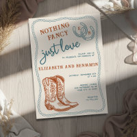 Burnt Orange Teal Cream Western Horseshoe Wedding