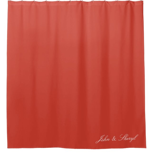 Burnt Orange Terra Cotta Solid Colour  Shower Curtain (Front)