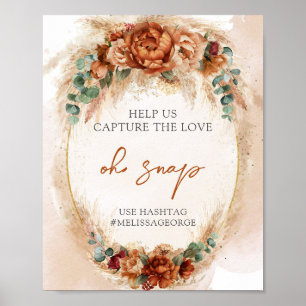 Burnt orange terracotta and greenery arch oh snap poster